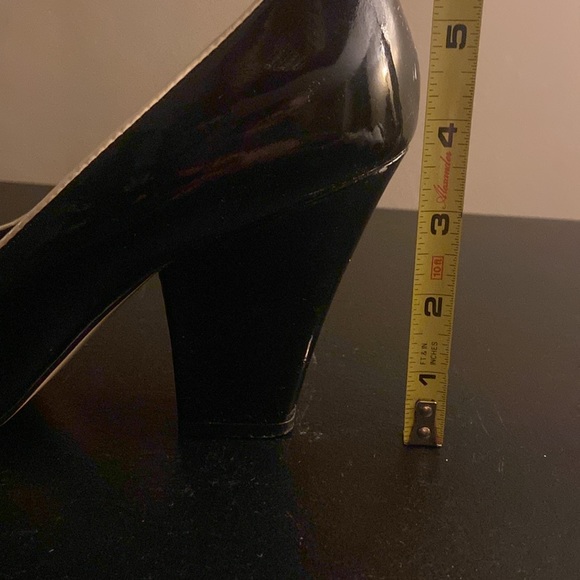 Franco Sarto GABE peep toe heels black patent leather with white trim size 9.5 - Picture 12 of 12